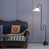 Minimalist Cone Modern Black Curved Floor Lamp Image - 3