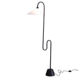 Minimalist Cone Modern Black Curved Floor Lamp Image - 6