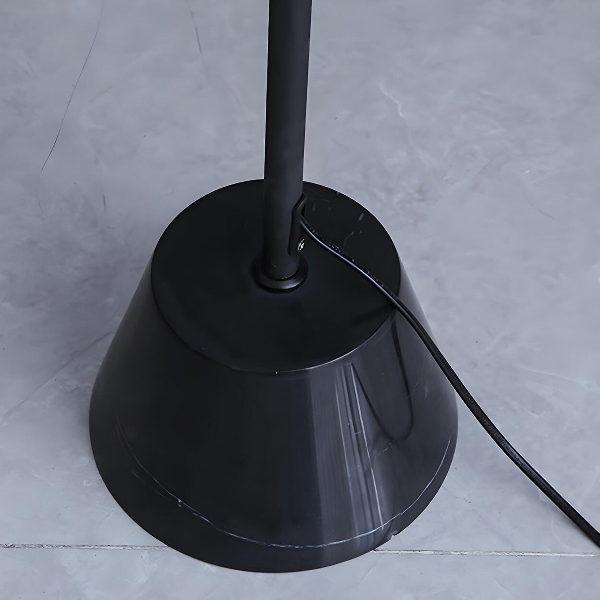 Minimalist Cone Modern Black Curved Floor Lamp Image - 8