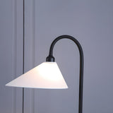 Minimalist Cone Modern Black Curved Floor Lamp Image - 9