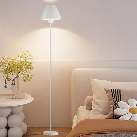 Minimalist Cone White Adjustable Bedside Floor Lamp Image - 1