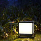 Minimalist Cube Metal Black Outdoor Post Table Lamp Image - 11