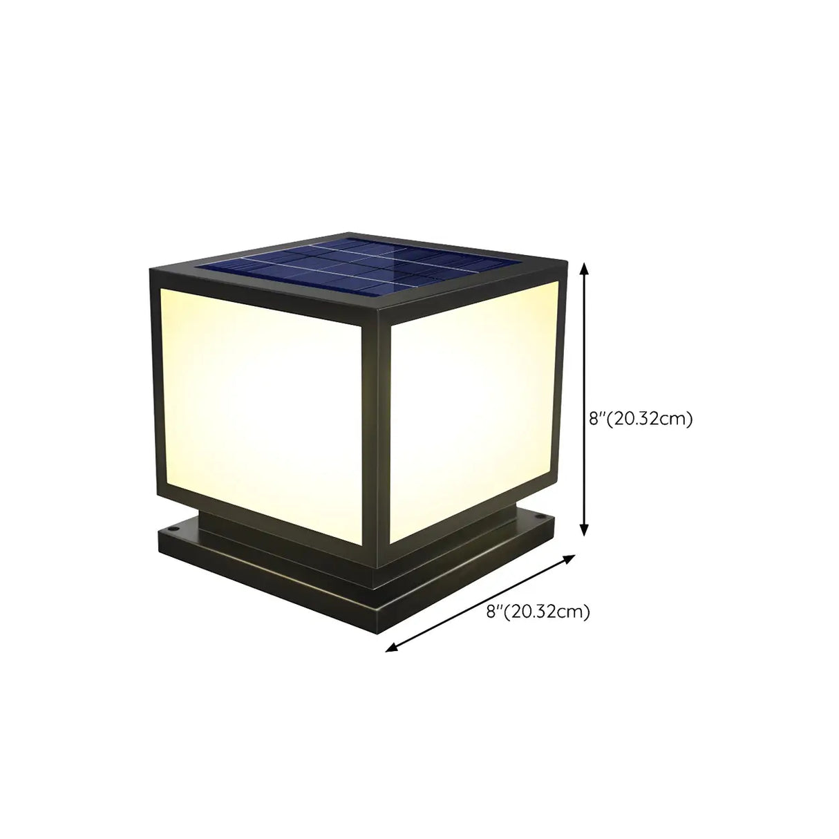 Minimalist Cube Metal Black Outdoor Post Table Lamp 