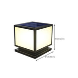 Minimalist Cube Metal Black Outdoor Post Table Lamp #size