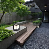 Minimalist Cube Metal Modern Outdoor Pillar Lamp Black Image - 10