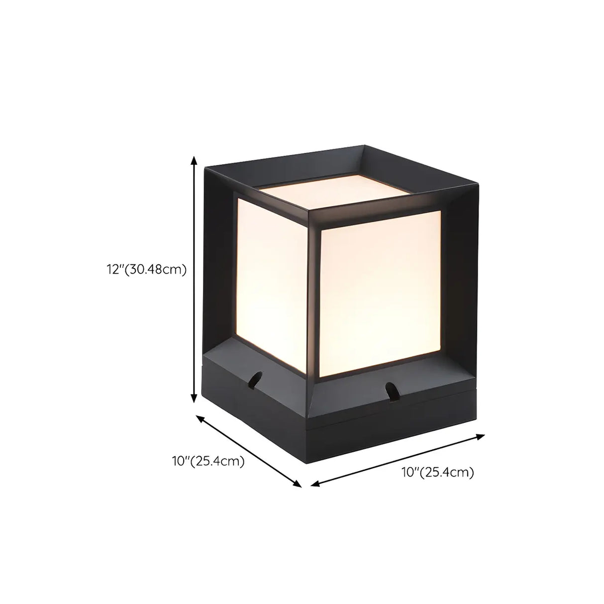 Minimalist Cube Metal Modern Outdoor Pillar Lamp Black Image - 13