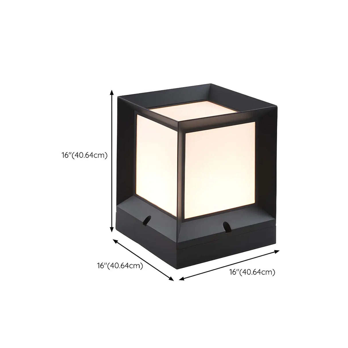 Minimalist Cube Metal Modern Outdoor Pillar Lamp Black Image - 14