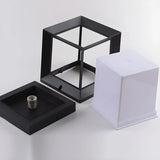 Minimalist Cube Metal Modern Outdoor Pillar Lamp Black Image - 9