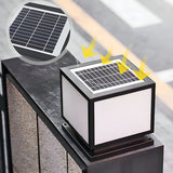 Minimalist Cube Metal Outdoor Post Garden Lamp 2 Bulbs Image - 13