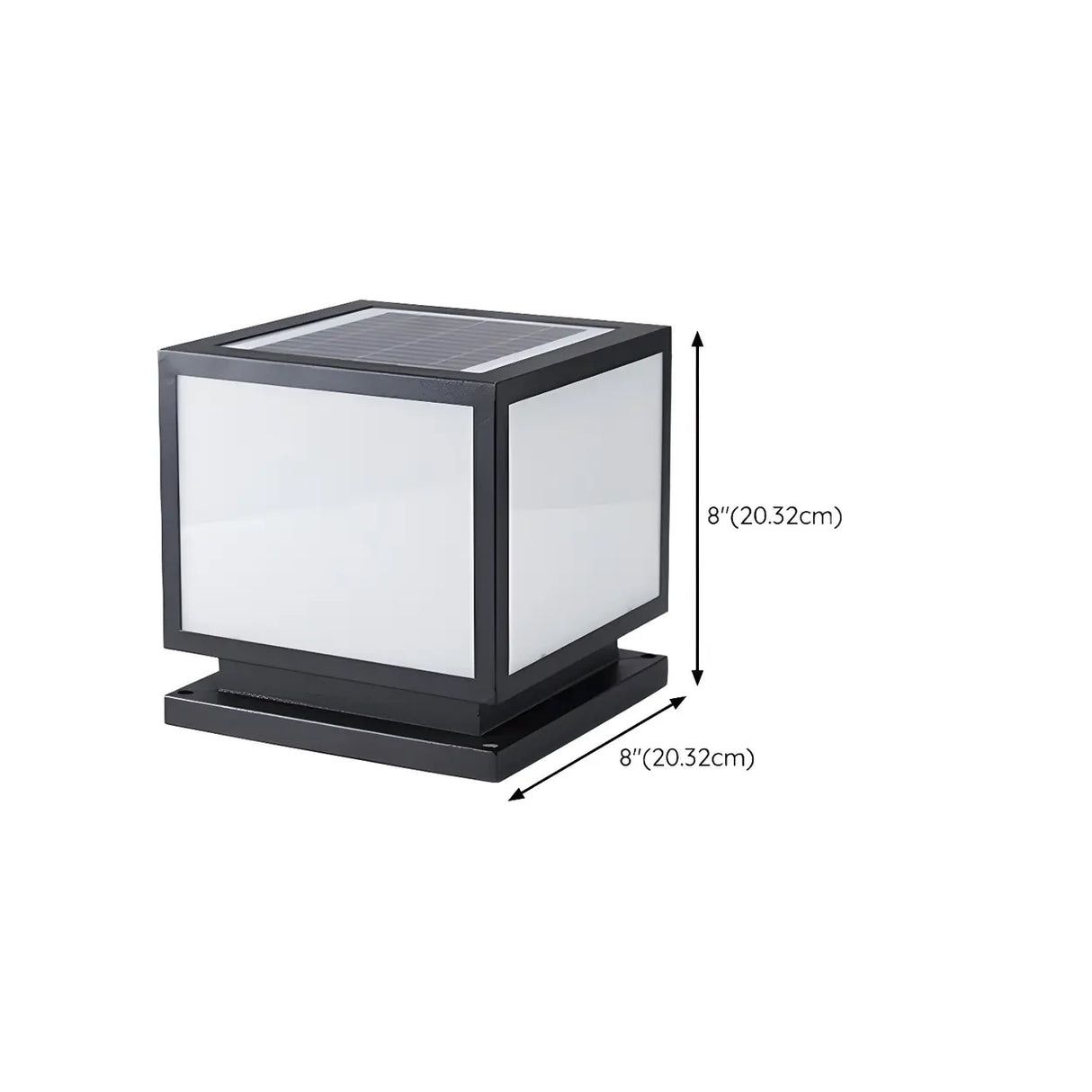 Minimalist Cube Metal Outdoor Post Garden Lamp 2 Bulbs 