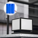 Minimalist Cube Metal Outdoor Post Garden Lamp 2 Bulbs Image - 9