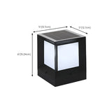 Minimalist Cube Metal Outdoor Post Table Lamp Black #size