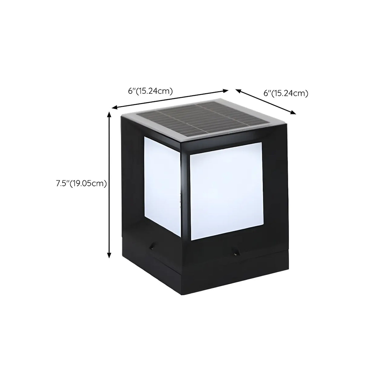 Minimalist Cube Metal Outdoor Post Table Lamp Black Image - 18