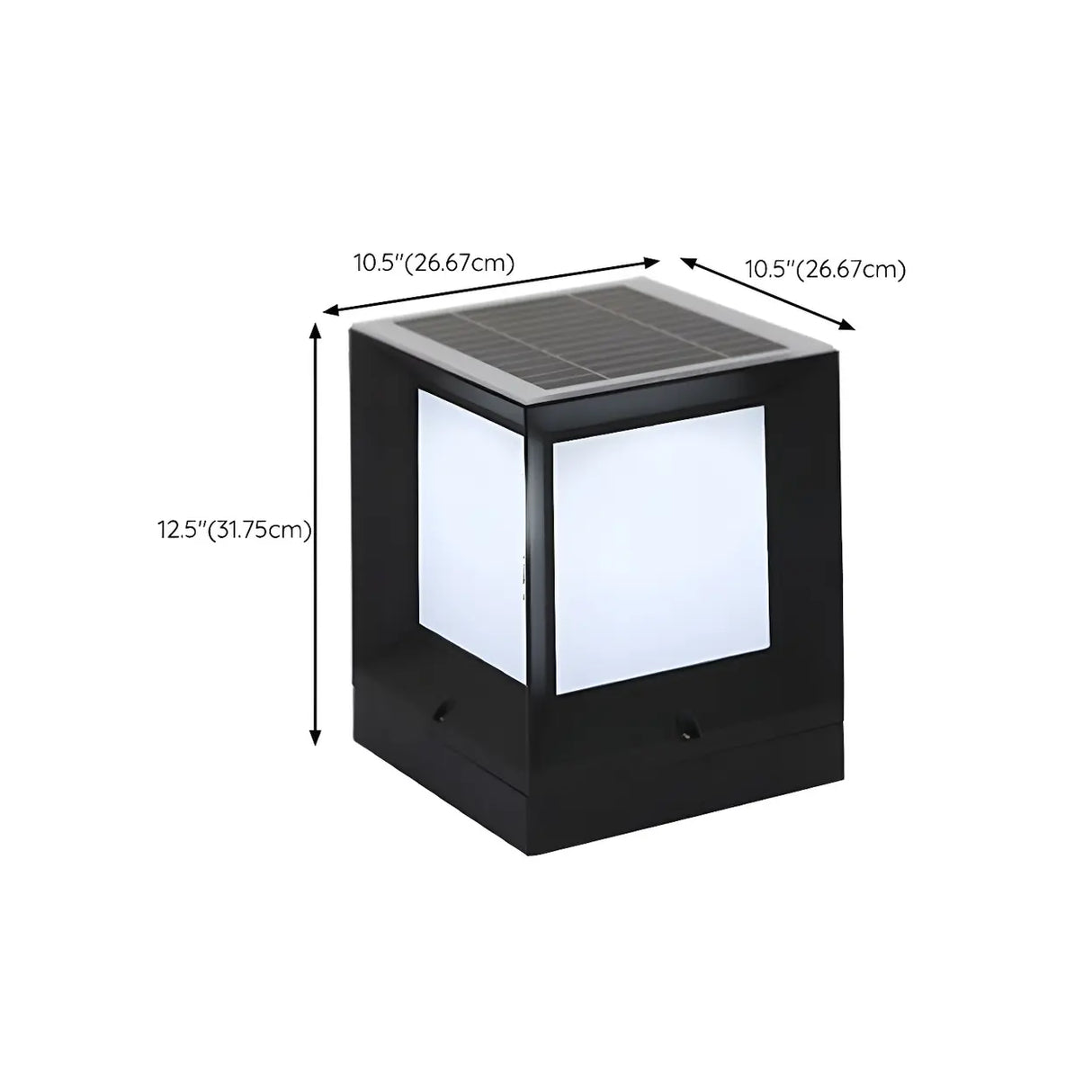 Minimalist Cube Metal Outdoor Post Table Lamp Black Image - 20