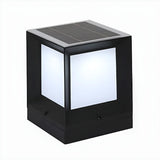 Minimalist Cube Metal Outdoor Post Table Lamp Black Image - 7