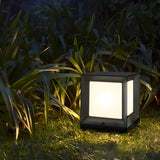 Minimalist Cube Metal Solar Outdoor Decor Table Lamp Image - 10