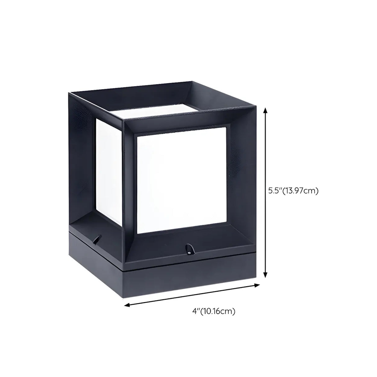 Minimalist Cube Metal Solar Outdoor Decor Table Lamp 