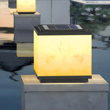 Minimalist Cubic Pillar Outdoor Table Lamp Warm Light Image - 15