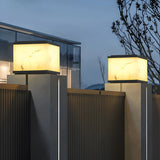 Minimalist Cubic Pillar Outdoor Table Lamp Warm Light Image - 16