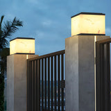 Minimalist Cubic Pillar Outdoor Table Lamp Warm Light Image - 6