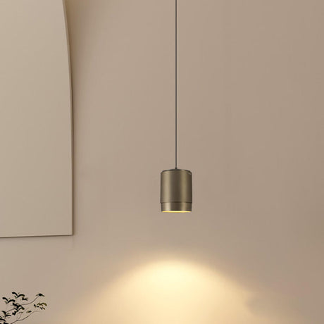 Minimalist Cylinder Aluminum Jar Pendant Light Bedroom Image - 2