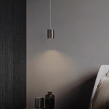 Minimalist Cylinder Aluminum Jar Pendant Light Bedroom Image - 3