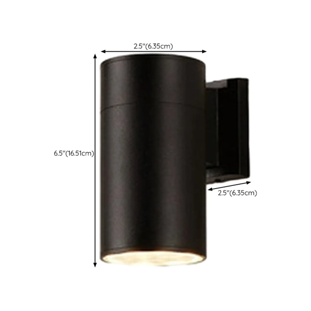 Minimalist Cylinder Black Exterior Up Down Wall Light 