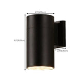 Minimalist Cylinder Black Exterior Up Down Wall Light #size