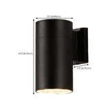 Minimalist Cylinder Black Exterior Up Down Wall Light Image - 11