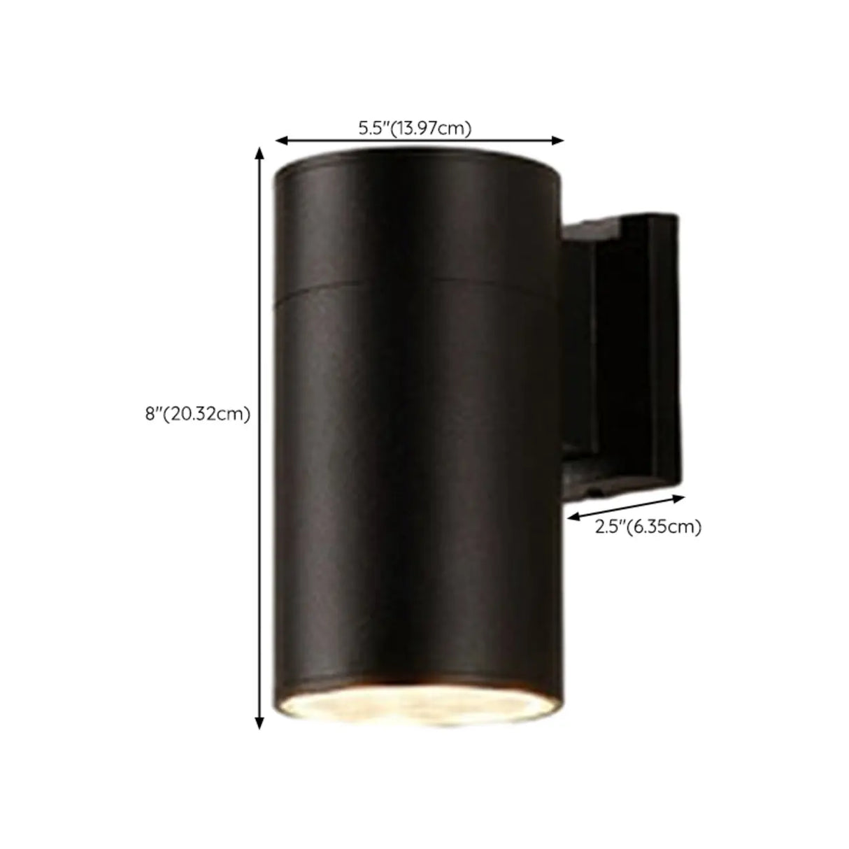 Minimalist Cylinder Black Exterior Up Down Wall Light Image - 13