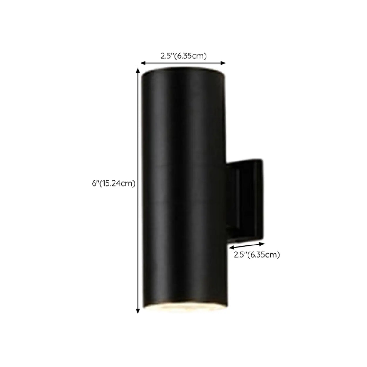 Minimalist Cylinder Black Exterior Up Down Wall Light Image - 14