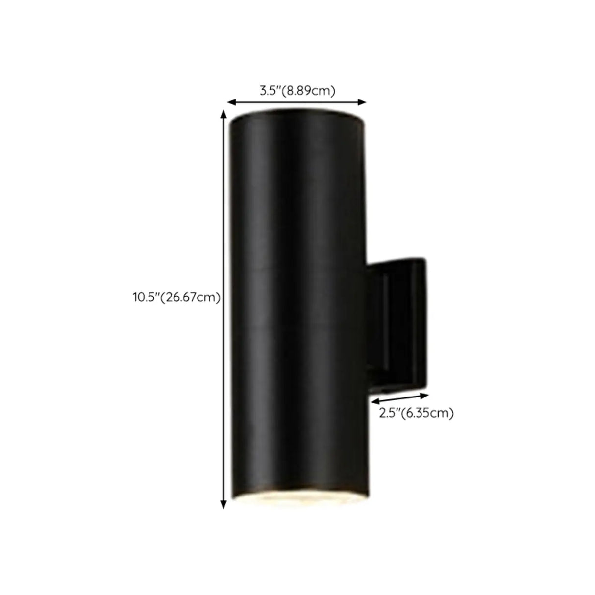 Minimalist Cylinder Black Exterior Up Down Wall Light Image - 15