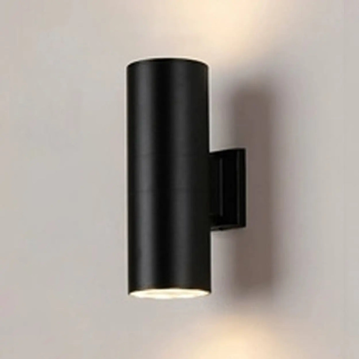 Minimalist Cylinder Black Exterior Up Down Wall Light Image - 3