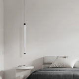 Minimalist Cylinder Metal Clear Glass Bedroom Pendant Light Image - 4