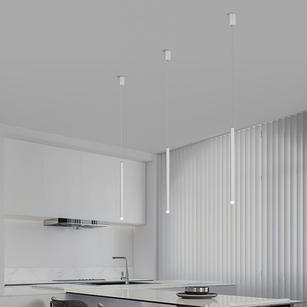 Minimalist Cylinder Metal Living Room Pendant Light Image - 22