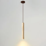 Minimalist Cylinder Stone Bedroom Pendant Light Image - 7