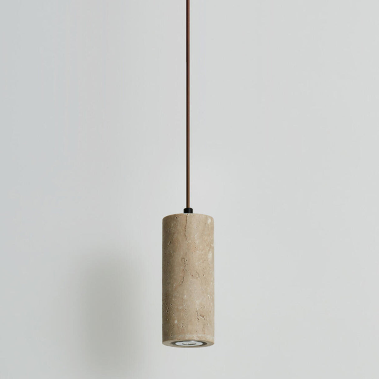 Minimalist Cylinder Stone Bedroom Pendant Light Image - 8