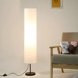 Minimalist Cylindrical Paper White Modern Floor Lamp Image - 1