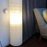 Minimalist Cylindrical Paper White Modern Floor Lamp Image - 4