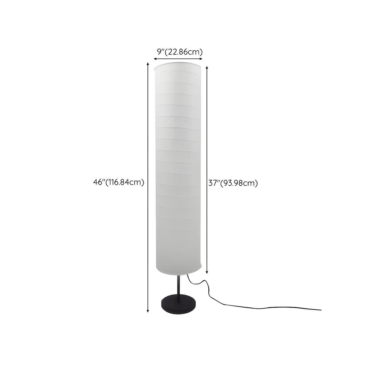 Minimalist Cylindrical Paper White Modern Floor Lamp 