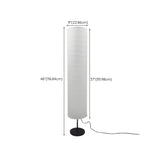 Minimalist Cylindrical Paper White Modern Floor Lamp #size