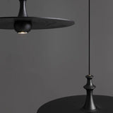 Minimalist Dining Room Black Disc UFO Pendant Light Image - 12