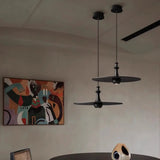 Minimalist Dining Room Black Disc UFO Pendant Light Image - 4