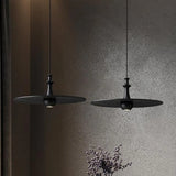 Minimalist Dining Room Black Disc UFO Pendant Light Image - 6