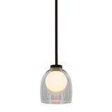 Minimalist Dining Room Clear Glass Bell Pendant Light Image - 6