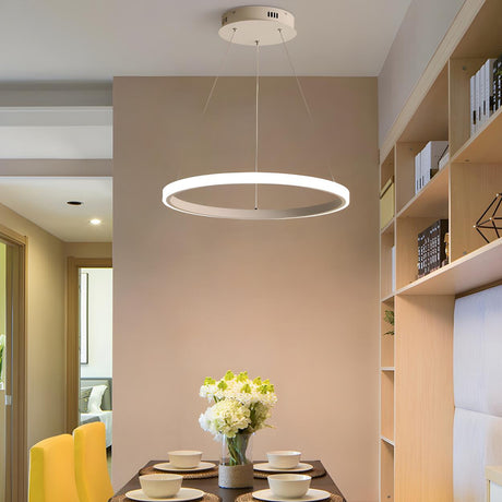 Minimalist Dining Room LED Ring Chandelier Pendant Light Image - 1