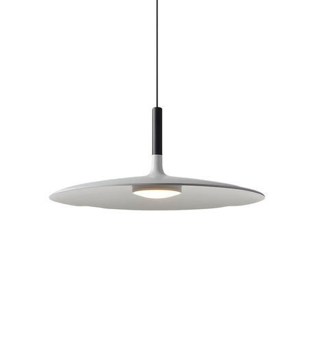 Minimalist Dining Room White Cone Disc Pendant Light Image - 2