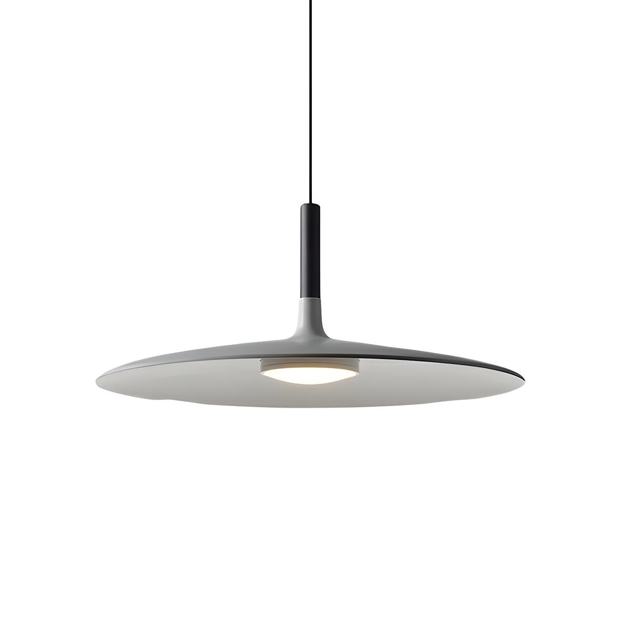 Minimalist Dining Room White Cone Disc Pendant Light Image - 7