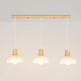 Minimalist Dome 3-Light Wood Island Pendant Light Image - 2