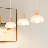 Minimalist Dome 3-Light Wood Island Pendant Light Image - 4